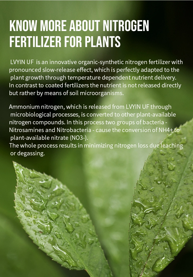 Lvyin Slow Release Nitrogen Fertilizer 0.5-1.5 mm Urea Formaldehyde Mu Granular Fertilizer